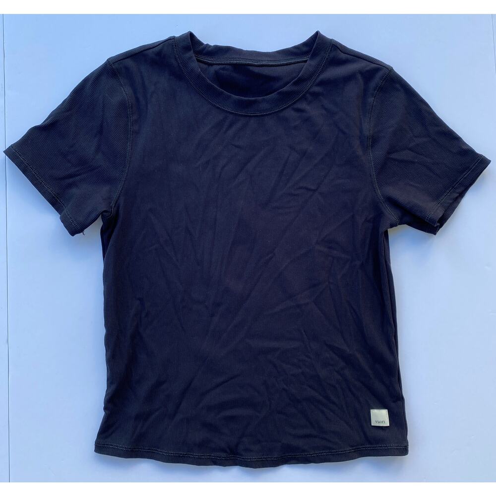 Vuori Ribbed Cropped Shirt ● Black ● Medium - Picture 4 of 5